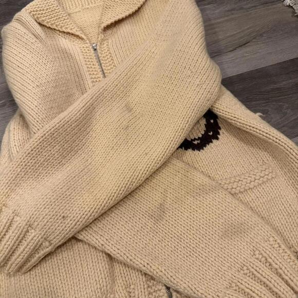 vintage horse head pattern colt cowichan sweatshirt 70s L - Picture 5 of 7